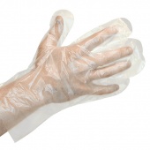Полиэтиленовые перчатки текстурированные, прозрачные