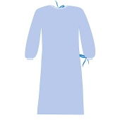 Халат медицинский стерильный хирургический (рукава на резинках, воротник на завязках),25 гр./м2, размер  52-54