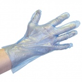 Полиэтиленовые перчатки голубые текстурированные