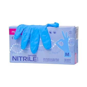Перчатки медицинские нитриловые, неопудренные, текстурированные, голубые mediOk